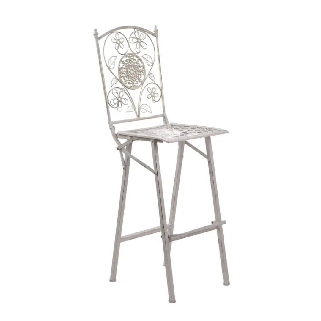Chivari White Barcelona Bistro Barstool with Square Seat and Back BBBMW-AX-T