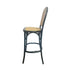 Chivari Black Natural Bent Cane Wood Barstool with Natural Back and Rattan Seat BBCWBN-ZG-T