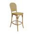 Chivari Natural Bent Cane Wood Barstool with Cane Back and Rattan Seat BBCWNN-ZG-T