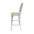 Chivari White Distressed Natural Bent Cane Wood Barstool with Rattan Seat BBCWWDN-ZG-T