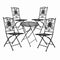 Chivari Barcelona Bistro Set in Rustic Matte Black includes 28" Table and 4 Chairs BBMB-KT-AX