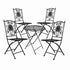 Chivari Barcelona Bistro Set in Rustic Matte Black includes 28" Table and 4 Chairs BBMB-KT-AX