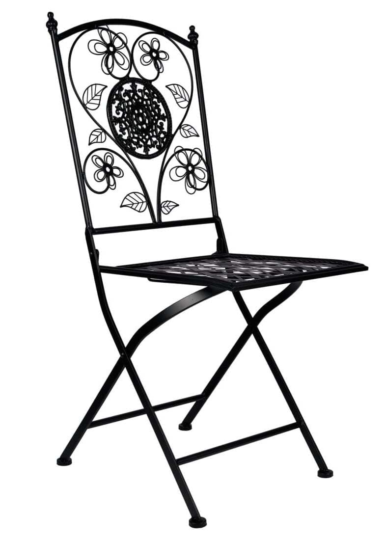 Chivari Barcelona Bistro Set in Rustic Matte Black includes 28" Table and 4 Chairs BBMB-KT-AX