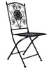 Chivari Barcelona Bistro Set in Rustic Matte Black includes 28" Table and 4 Chairs BBMB-KT-AX