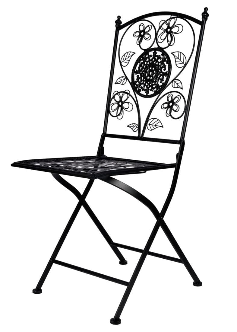 Chivari Barcelona Bistro Set in Rustic Matte Black includes 28" Table and 4 Chairs BBMB-KT-AX
