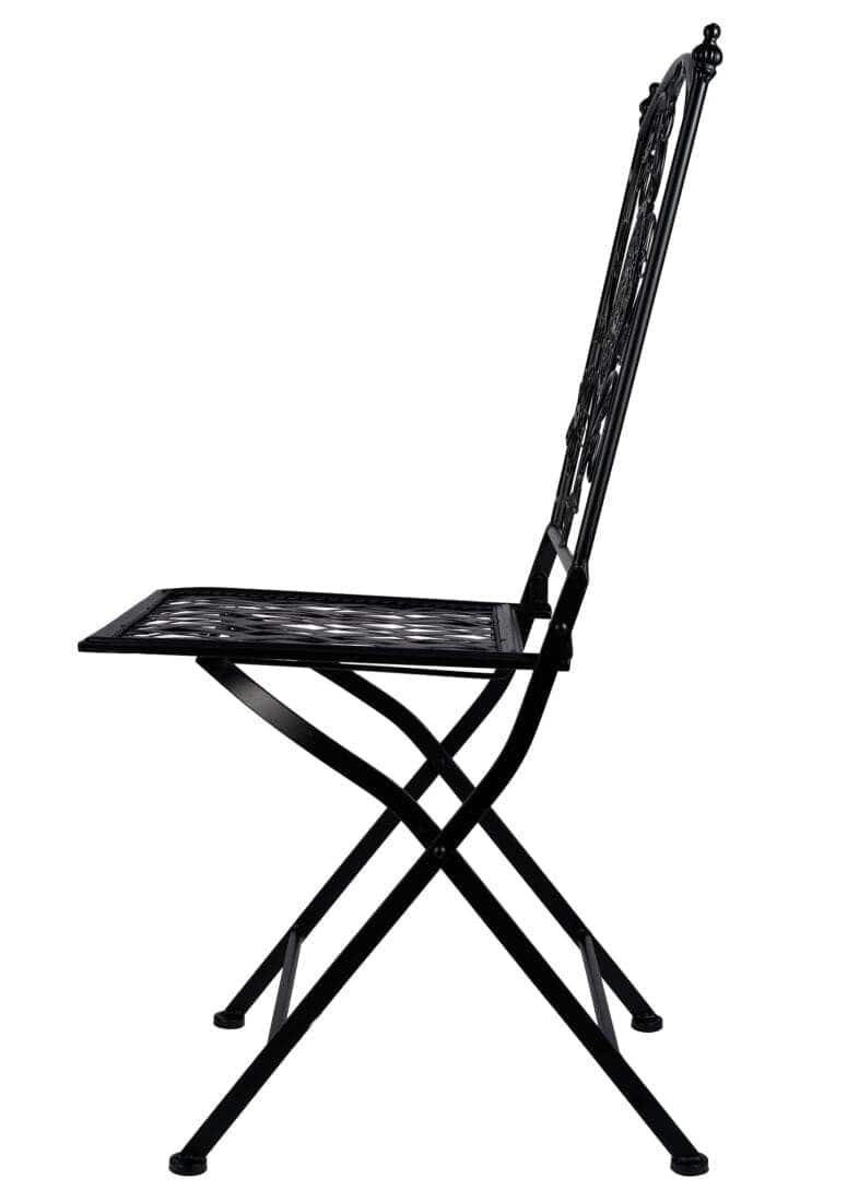 Chivari Barcelona Bistro Set in Rustic Matte Black includes 28" Table and 4 Chairs BBMB-KT-AX