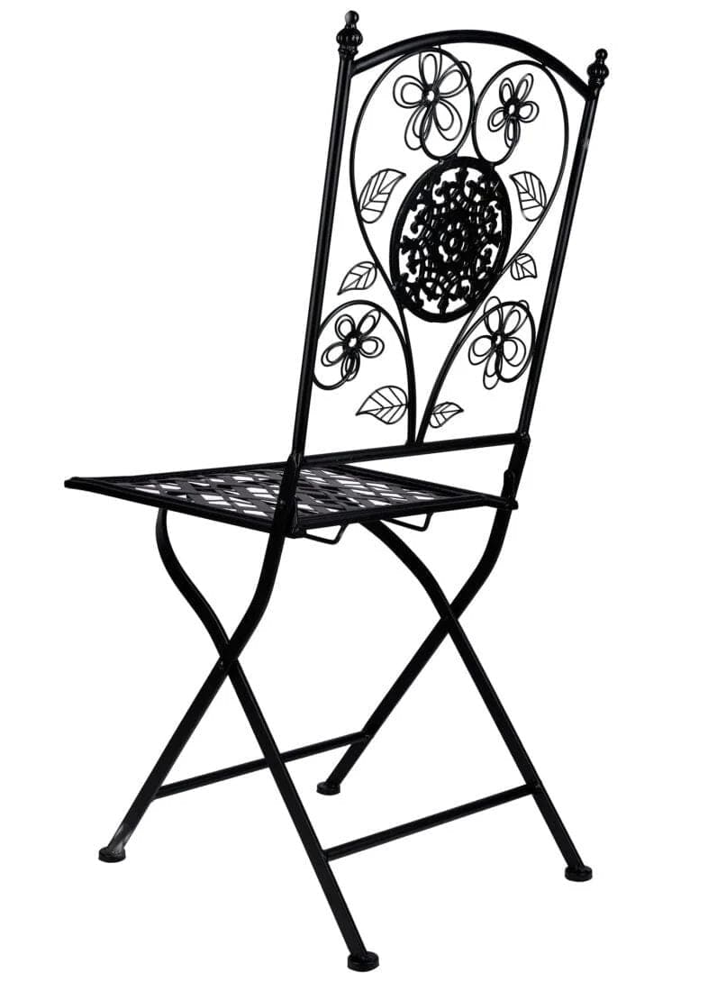 Chivari Barcelona Bistro Set in Rustic Matte Black includes 28" Table and 4 Chairs BBMB-KT-AX