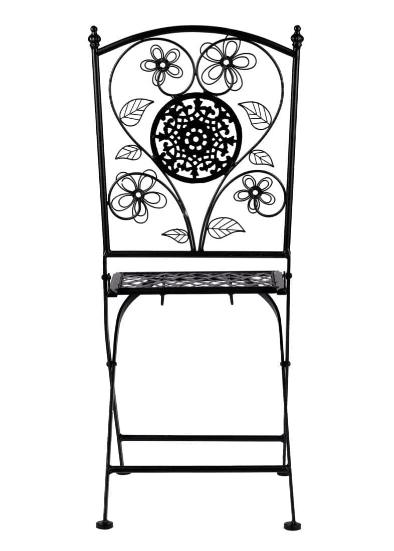 Chivari Barcelona Bistro Set in Rustic Matte Black includes 28" Table and 4 Chairs BBMB-KT-AX