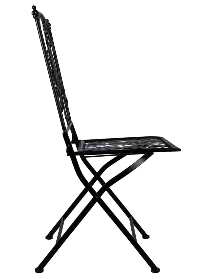 Chivari Barcelona Bistro Set in Rustic Matte Black includes 28" Table and 4 Chairs BBMB-KT-AX