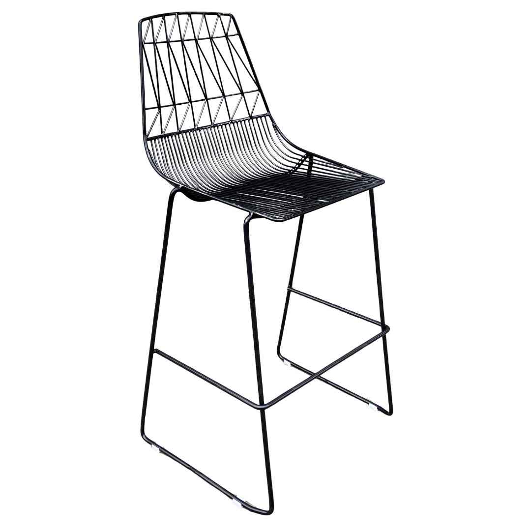 Chivari Black 30" Benton Wire Bar Stool Stainless Steel Frame, Commercial Seating for Event Venues BBMB-WR-AX