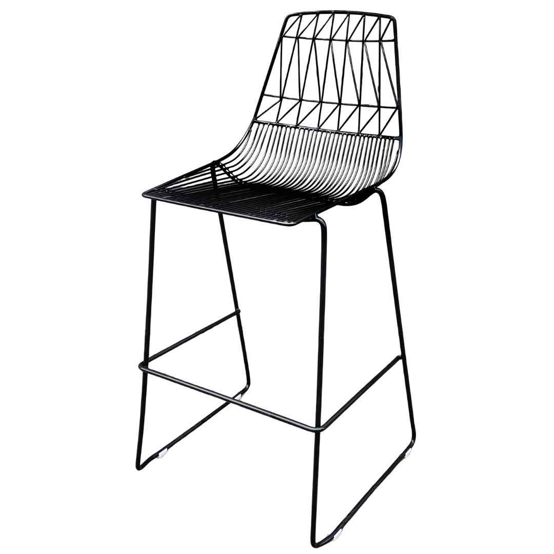 Chivari Black 30" Benton Wire Bar Stool Stainless Steel Frame, Commercial Seating for Event Venues BBMB-WR-AX
