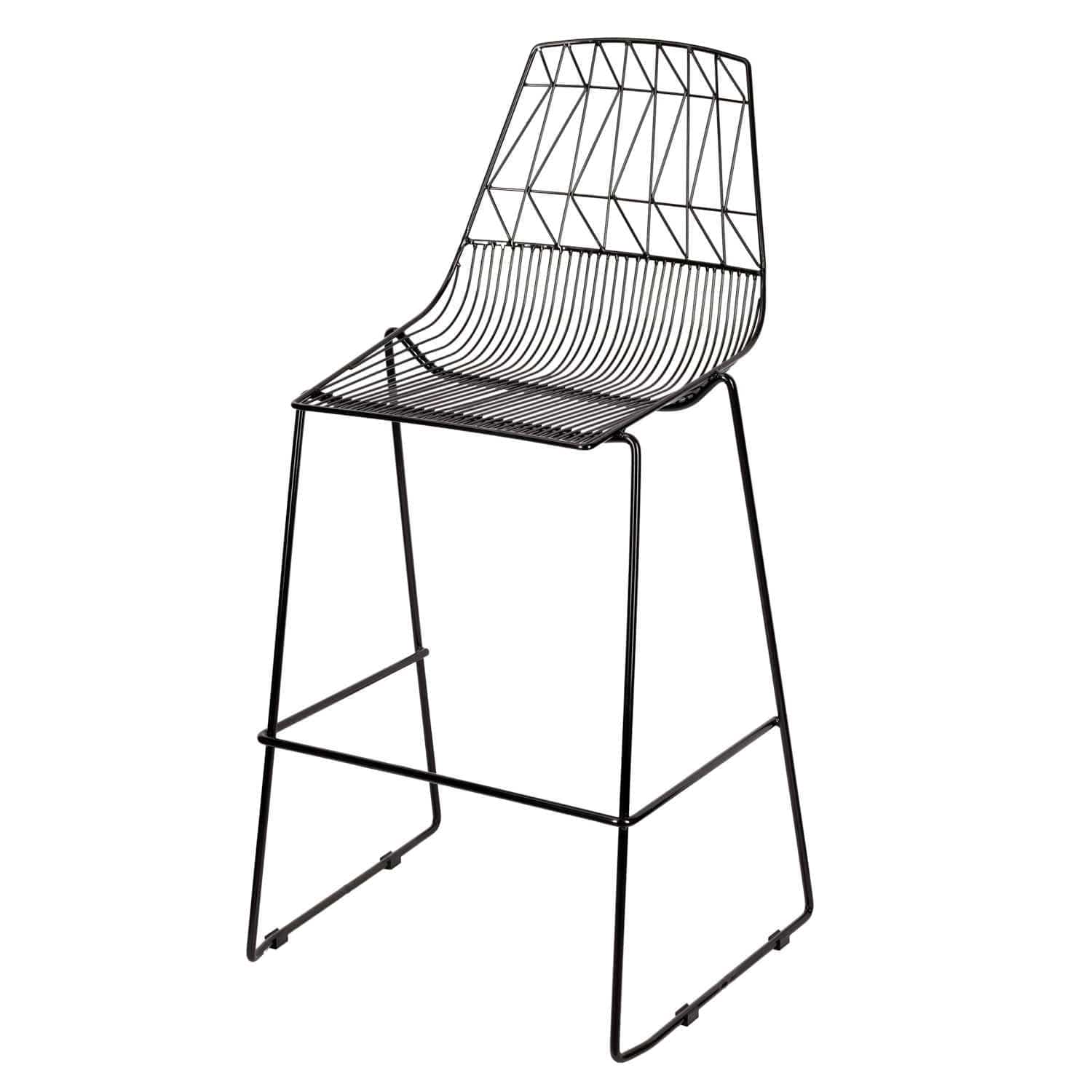 Chivari Black 30" Benton Wire Bar Stool Steel Frame BBMB-WR-AX