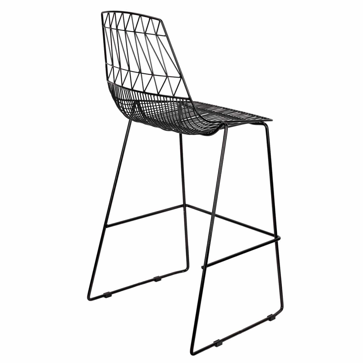 Chivari Black 30" Benton Wire Bar Stool Steel Frame BBMB-WR-AX