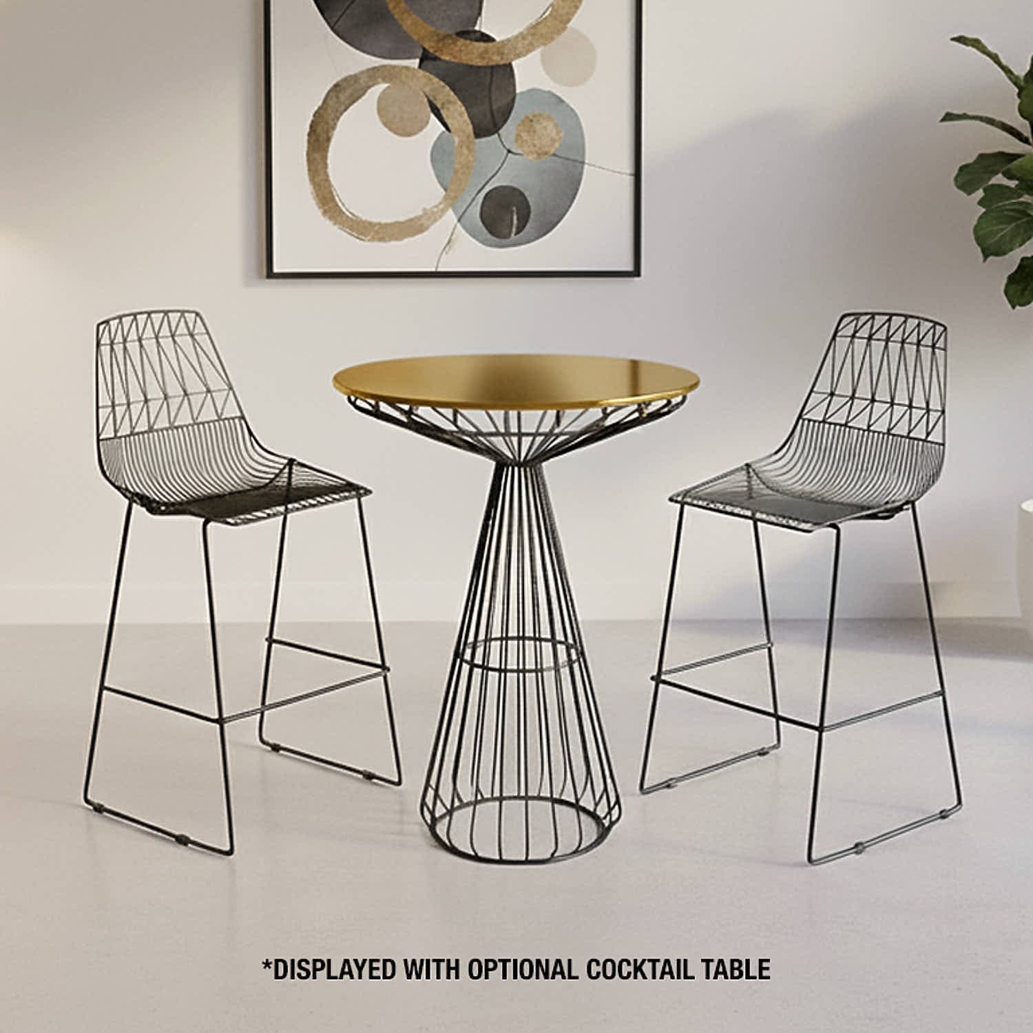 Chivari Black 30" Benton Wire Bar Stool Steel Frame BBMB-WR-AX