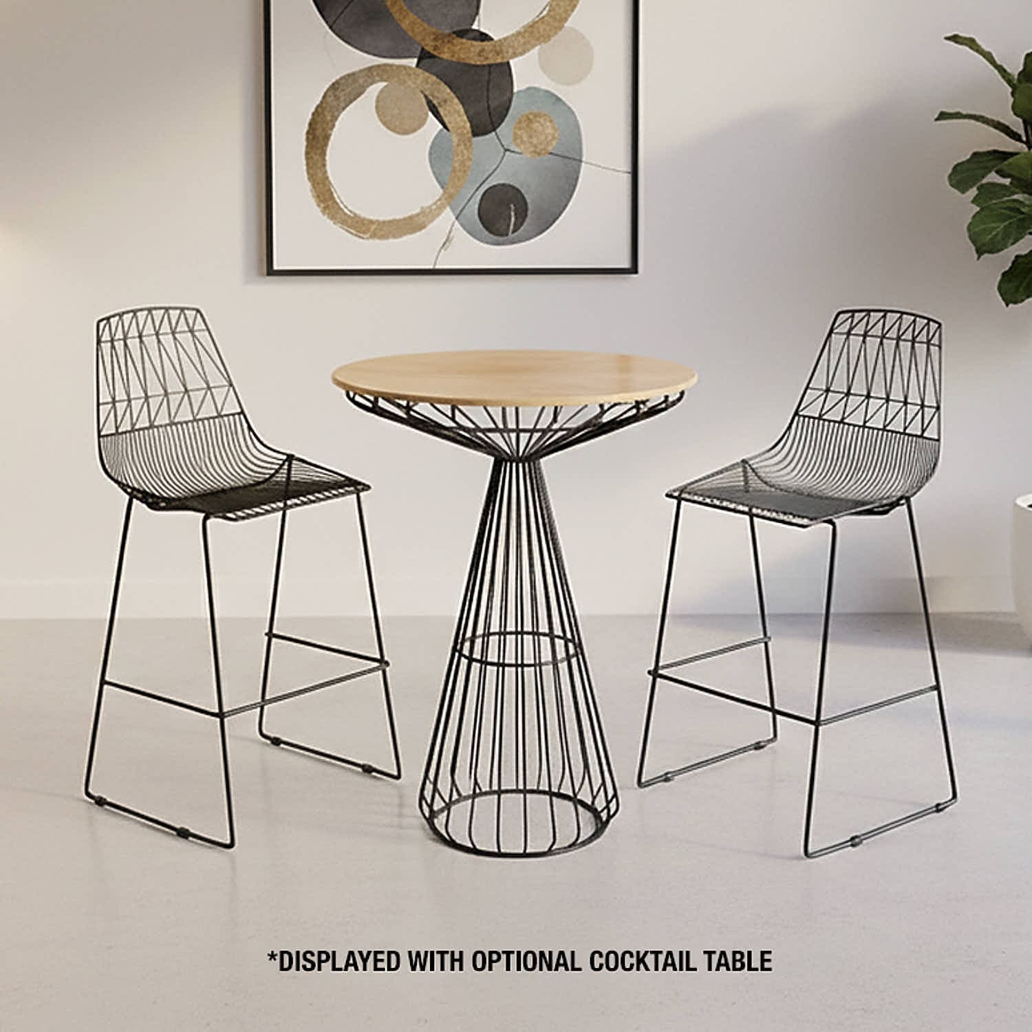 Chivari Black 30" Benton Wire Bar Stool Steel Frame BBMB-WR-AX