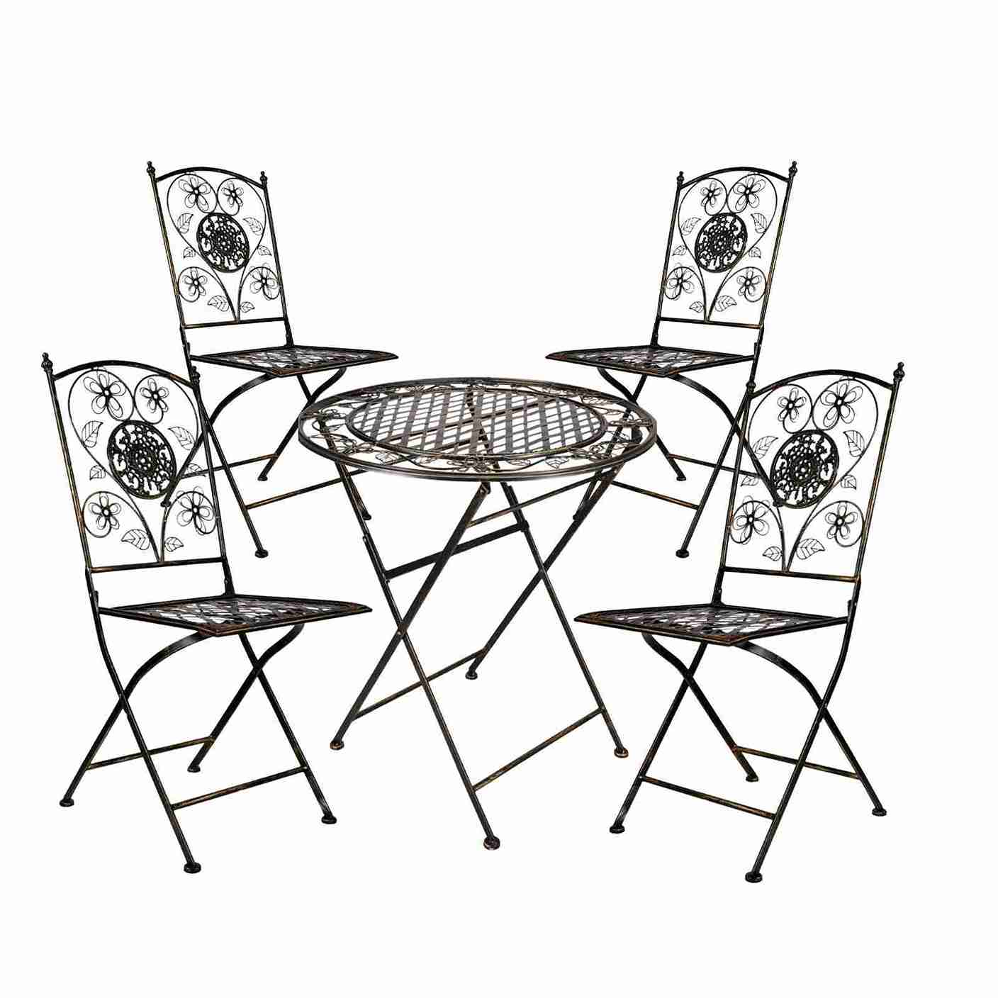Chivari Barcelona Bistro Set in Vintage Copper includes 28" Table and 4 Chairs BBMC-KT-AX