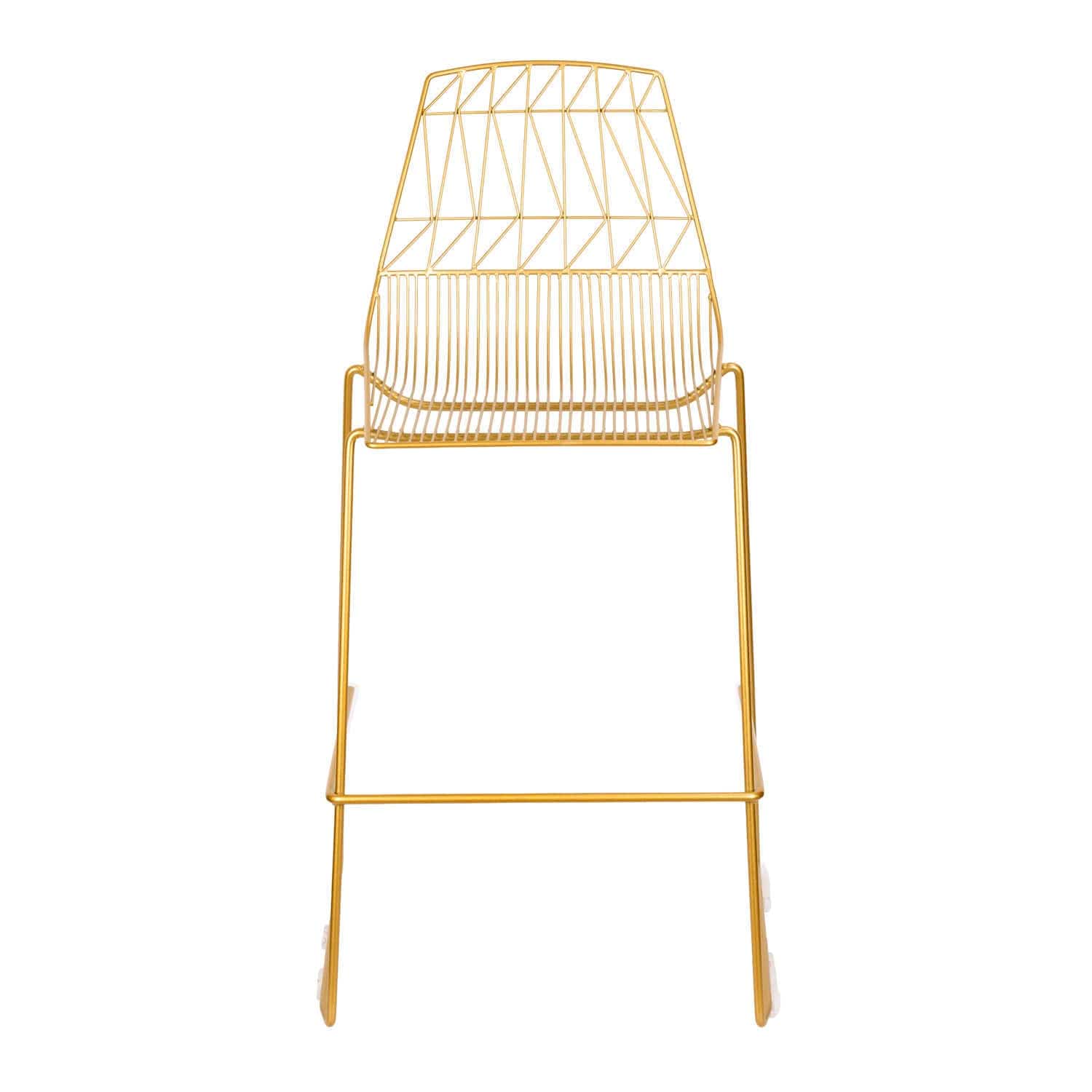 Chivari Gold 30" Benton Wire Bar Stool Steel Frame BBMG-WR-AX