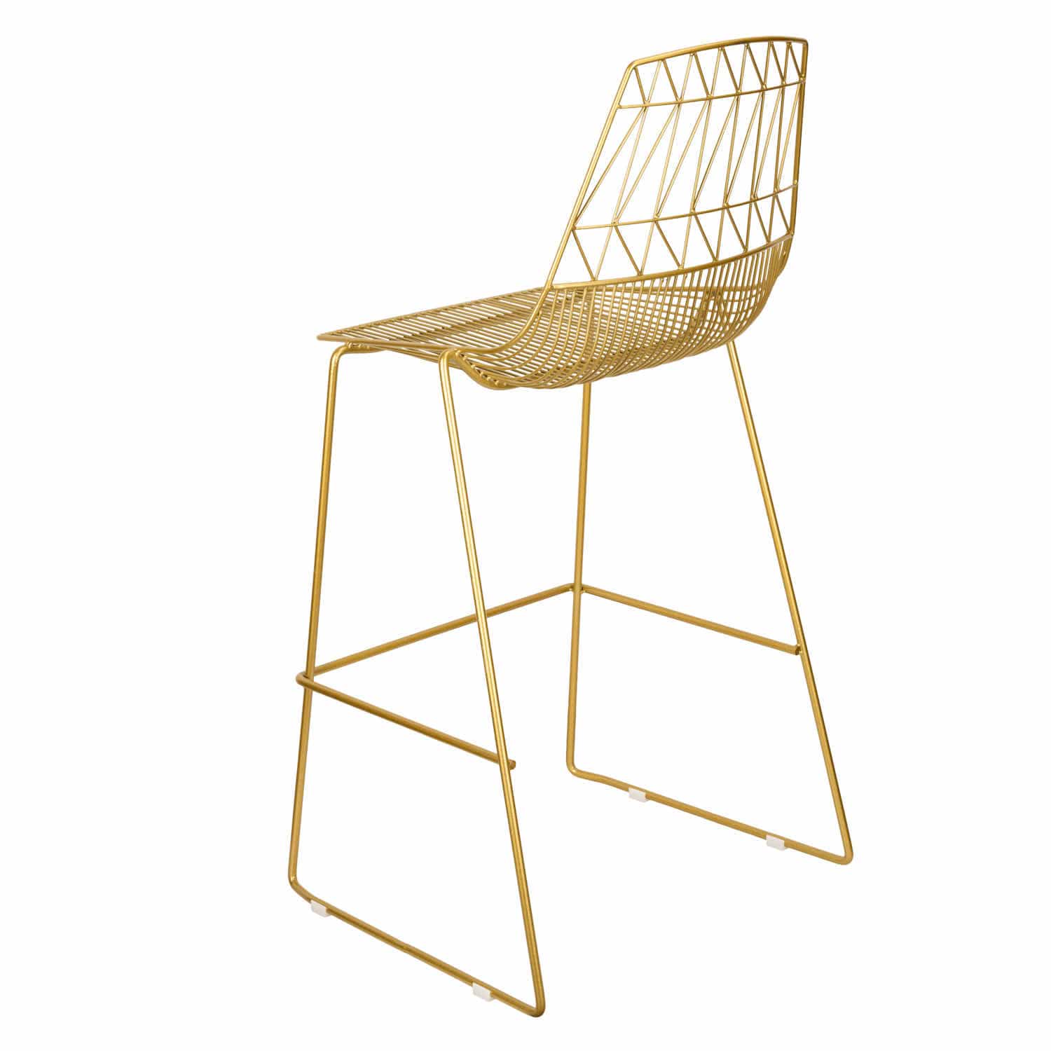 Chivari Gold 30" Benton Wire Bar Stool Steel Frame BBMG-WR-AX