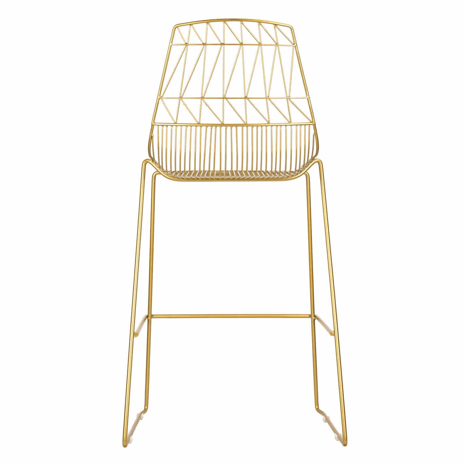 Chivari Gold 30" Benton Wire Bar Stool Steel Frame BBMG-WR-AX