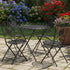 Chivari Barcelona Bistro Set in Rustic Matte Black includes 28" Table and 4 Round Chairs BBMRB-KT-AX