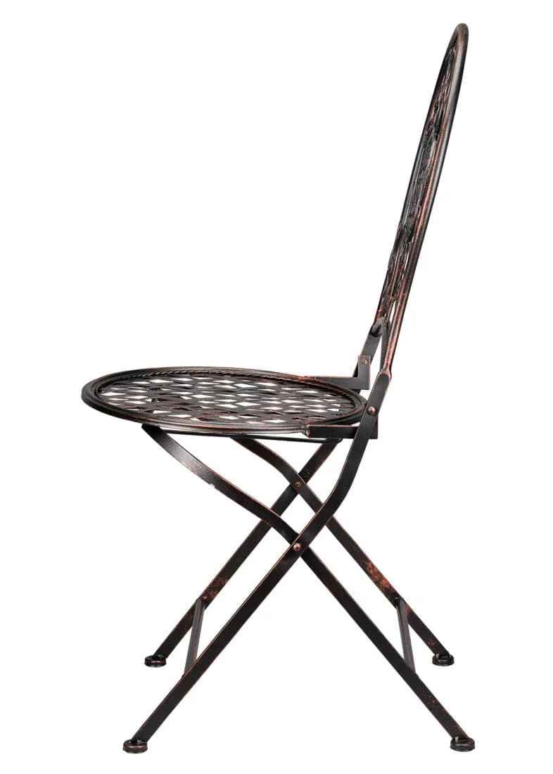 Chivari Barcelona Bistro Set in Bronze includes 28" Table and 4 Round Chairs BBMRBR-KT-AX