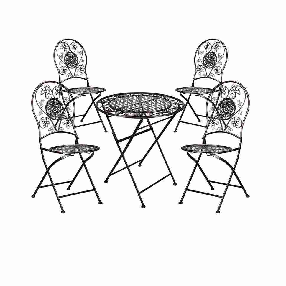 Chivari Barcelona Bistro Set in Vintage Copper includes 28" Table and 4 Round Chairs BBMRC-KT-AX