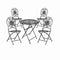 Chivari Barcelona Bistro Set in Vintage Copper includes 28" Table and 4 Round Chairs BBMRC-KT-AX