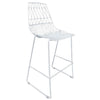 Chivari White 30" Benton Wire Bar Stool Stainless Steel Frame, Modern Commercial Seating for Events BBMW-WR-AX