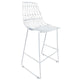 Chivari White 30" Benton Wire Bar Stool Stainless Steel Frame, Modern Commercial Seating for Events BBMW-WR-AX