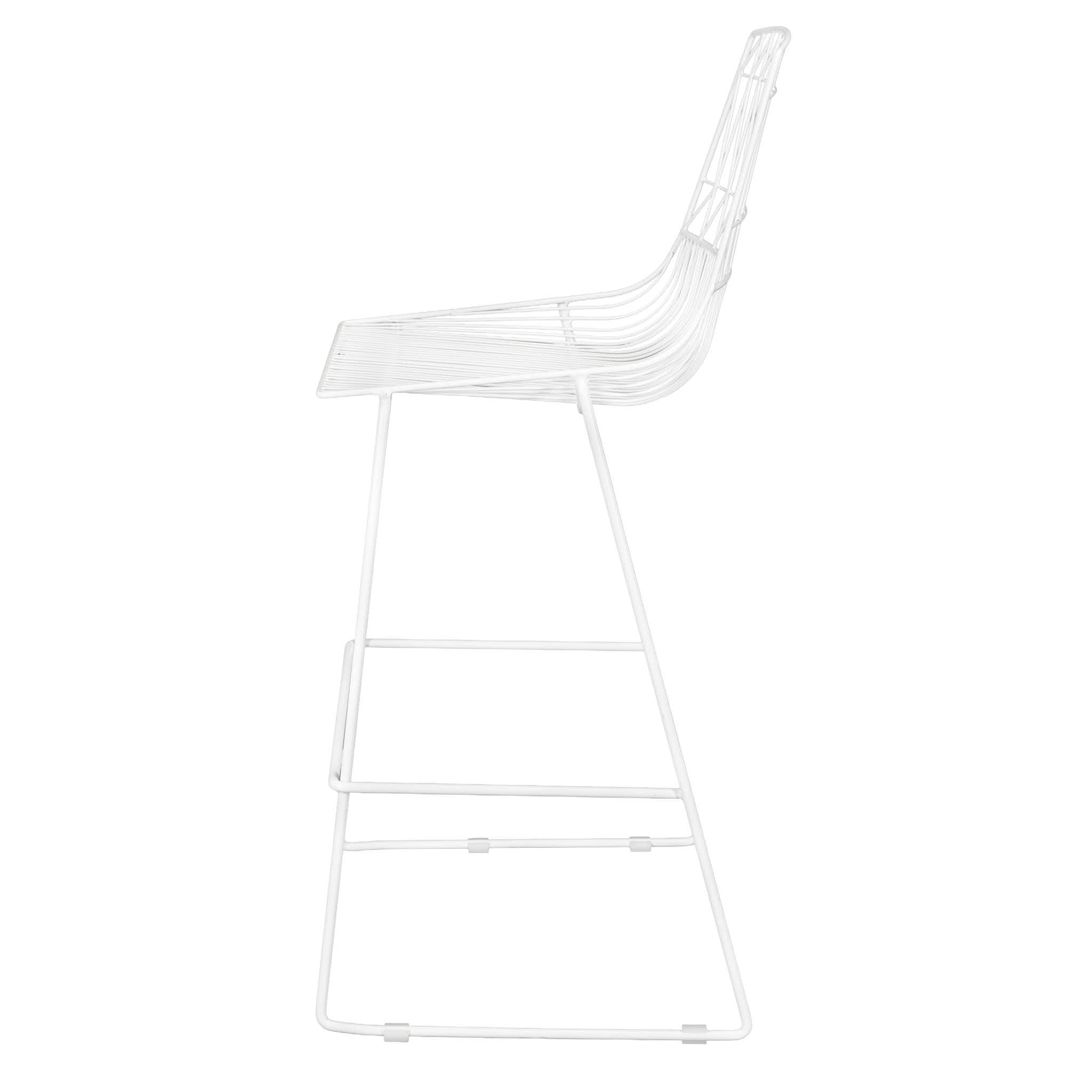Chivari White 30" Benton Wire Bar Stool Steel Frame BBMW-WR-AX
