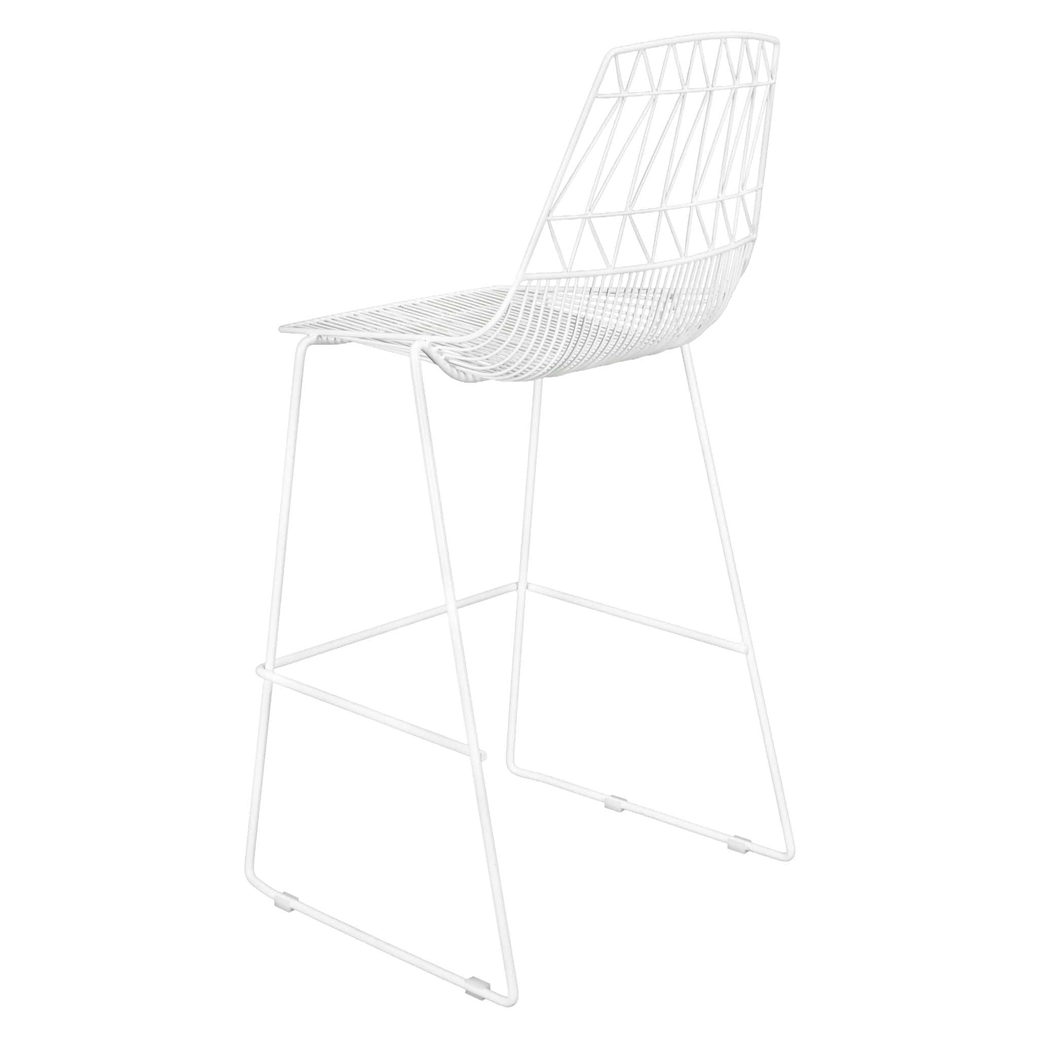 Chivari White 30" Benton Wire Bar Stool Steel Frame BBMW-WR-AX