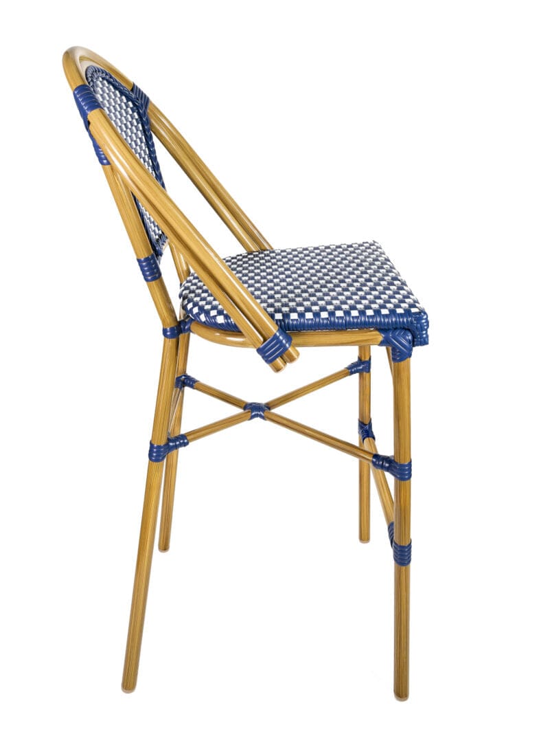 Toulouse Blue and White French Bistro Barstool BBPBLU-AX-T