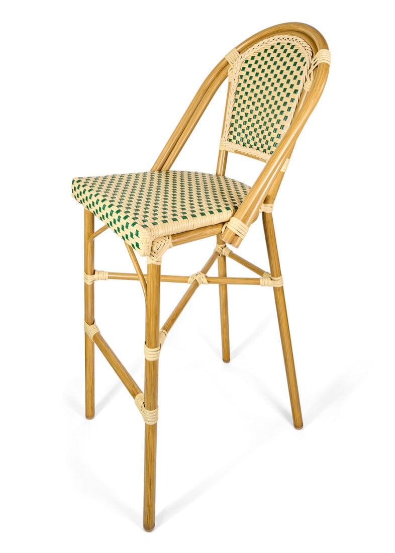 Toulouse Beige and Green French Bistro Barstool BBPW-AX-T