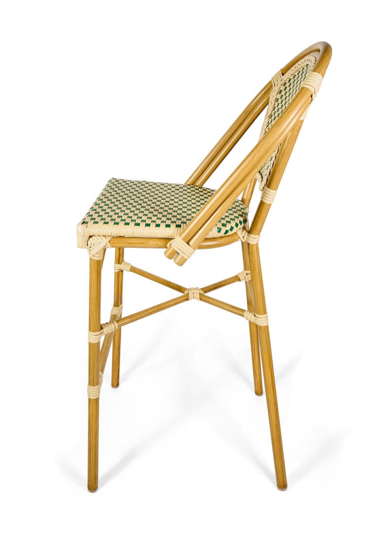 Toulouse Beige and Green French Bistro Barstool BBPW-AX-T
