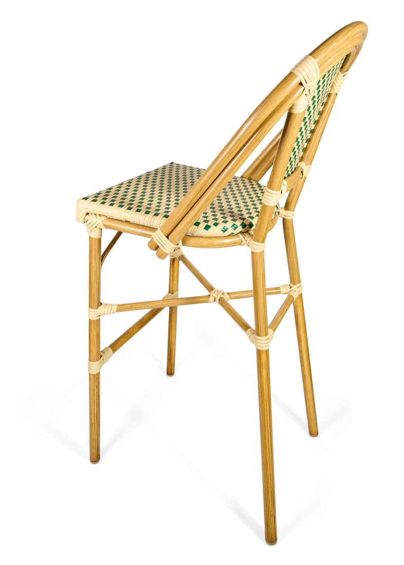 Toulouse Beige and Green French Bistro Barstool BBPW-AX-T