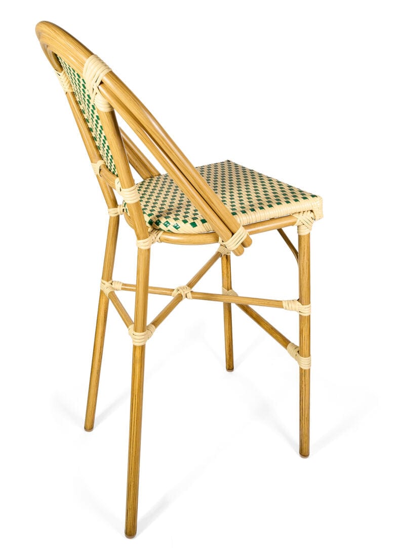 Toulouse Beige and Green French Bistro Barstool BBPW-AX-T