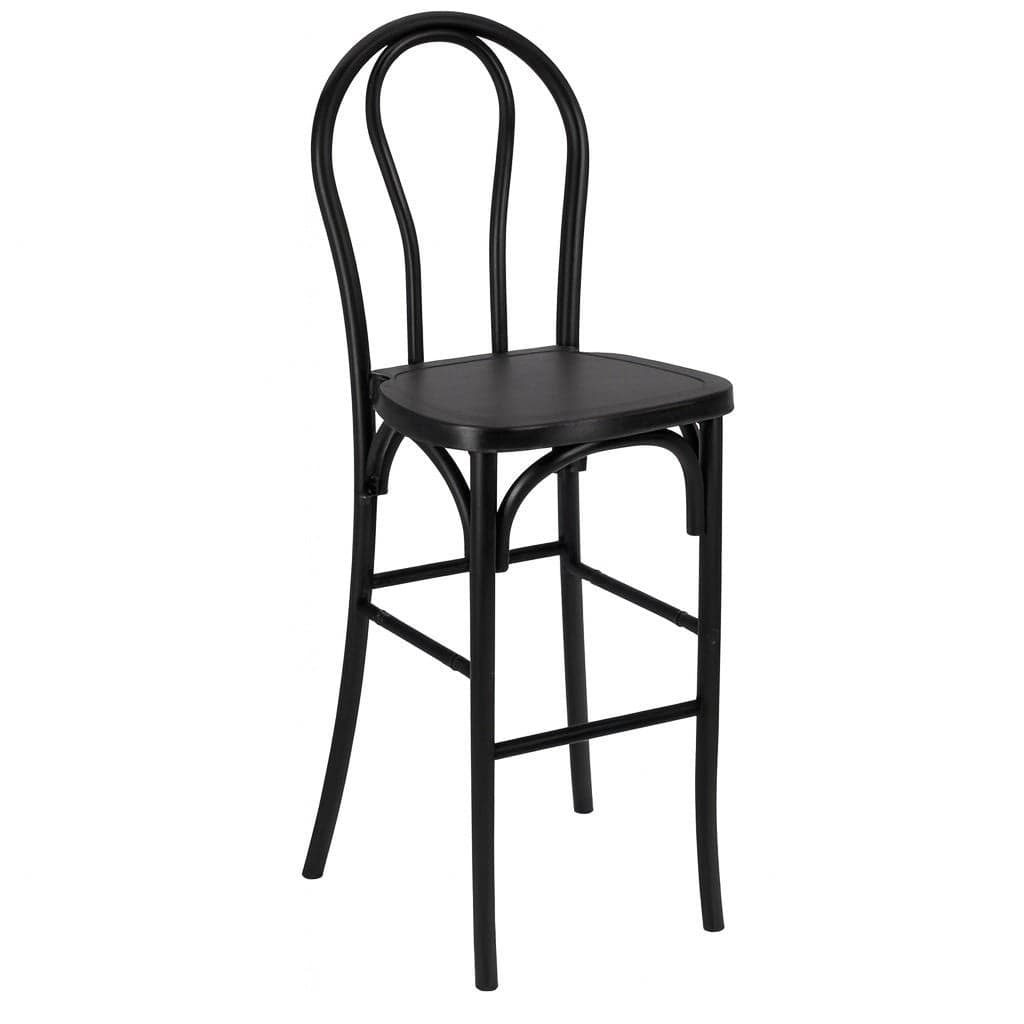 Chivari Black Resin Steel Skeleton™ Bentwood Barstool - 2 Pack - Some Assembly Required BBRB-KD-ST-AX-2