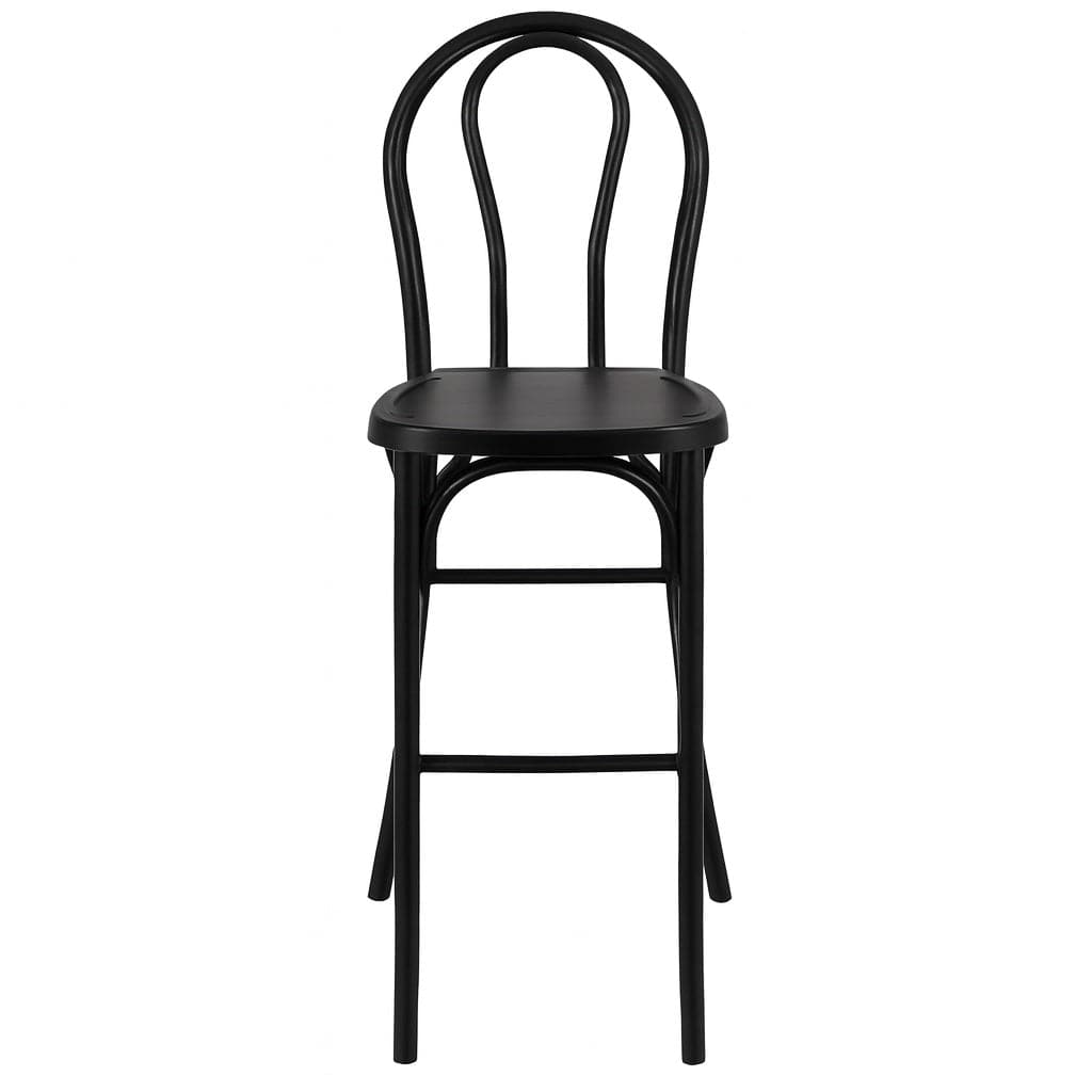 Chivari Black Resin Steel Skeleton™ Bentwood Barstool - 2 Pack - Some Assembly Required BBRB-KD-ST-AX-2