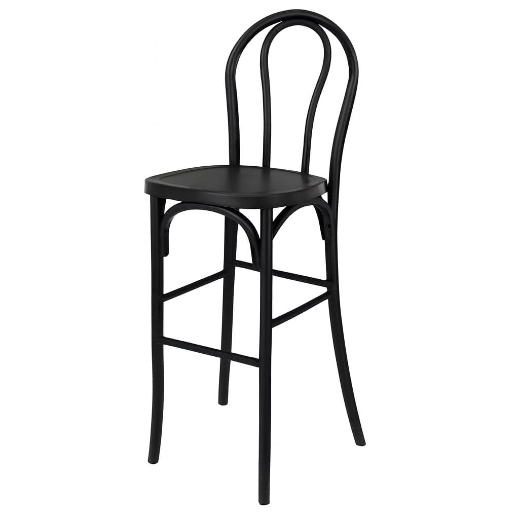 Chivari Black Resin Steel Skeleton™ Bentwood Barstool - 2 Pack - Some Assembly Required BBRB-KD-ST-AX-2