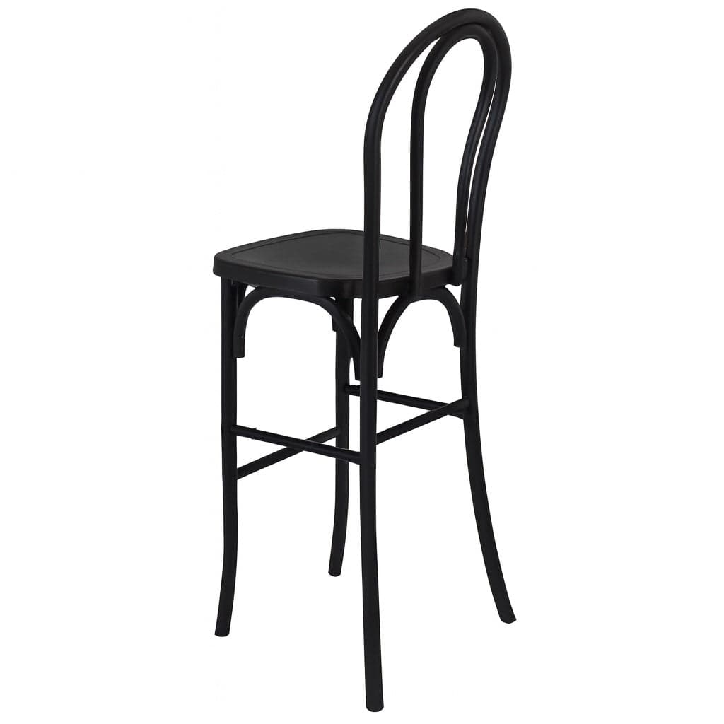 Chivari Black Resin Steel Skeleton™ Bentwood Barstool - 2 Pack - Some Assembly Required BBRB-KD-ST-AX-2