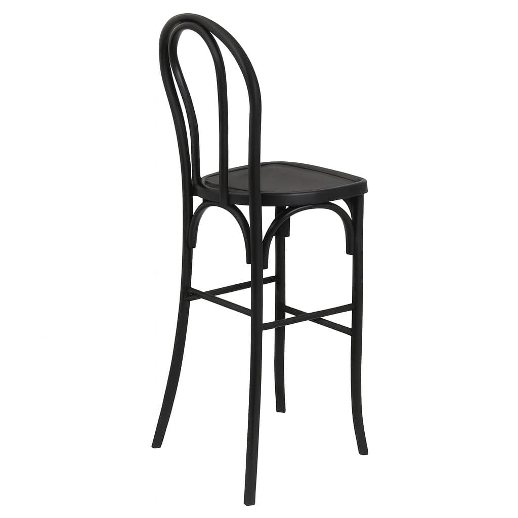 Chivari Black Resin Steel Skeleton™ Bentwood Barstool - 2 Pack - Some Assembly Required BBRB-KD-ST-AX-2