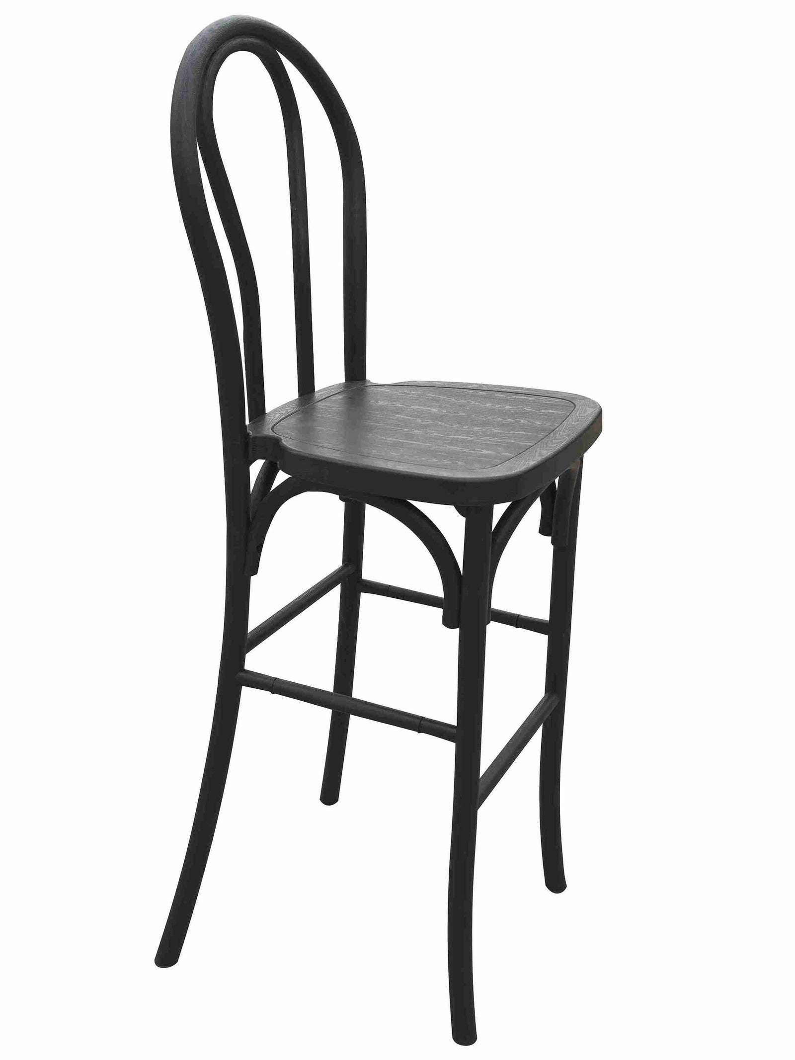 Chivari Black Resin Steel Skeleton™ Bentwood Barstool (Per Unit Price Shown – Sold only in Quantities of 2) Some Assembly Required BBRB-KD-ST-AX-2