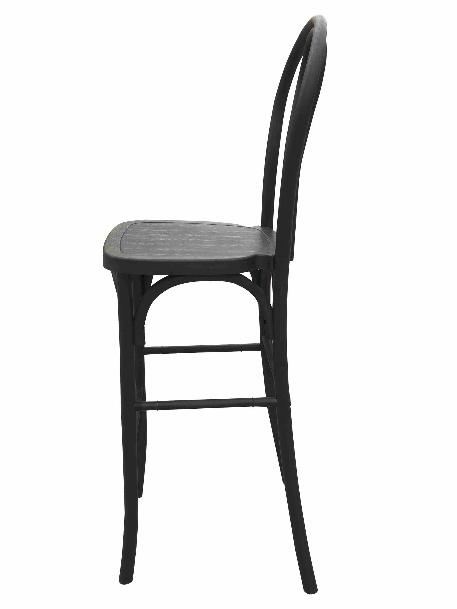 Chivari Black Resin Steel Skeleton™ Bentwood Barstool - 2 Pack - Some Assembly Required BBRB-KD-ST-AX-2