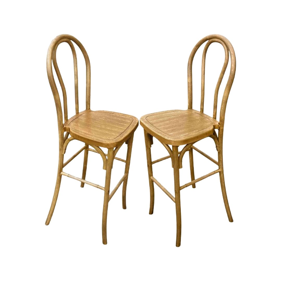 Chivari Chestnut Resin Steel Skeleton™ Bentwood Barstool - 2 Pack - Some Assembly Required BBRC-KD-ST-AX-2
