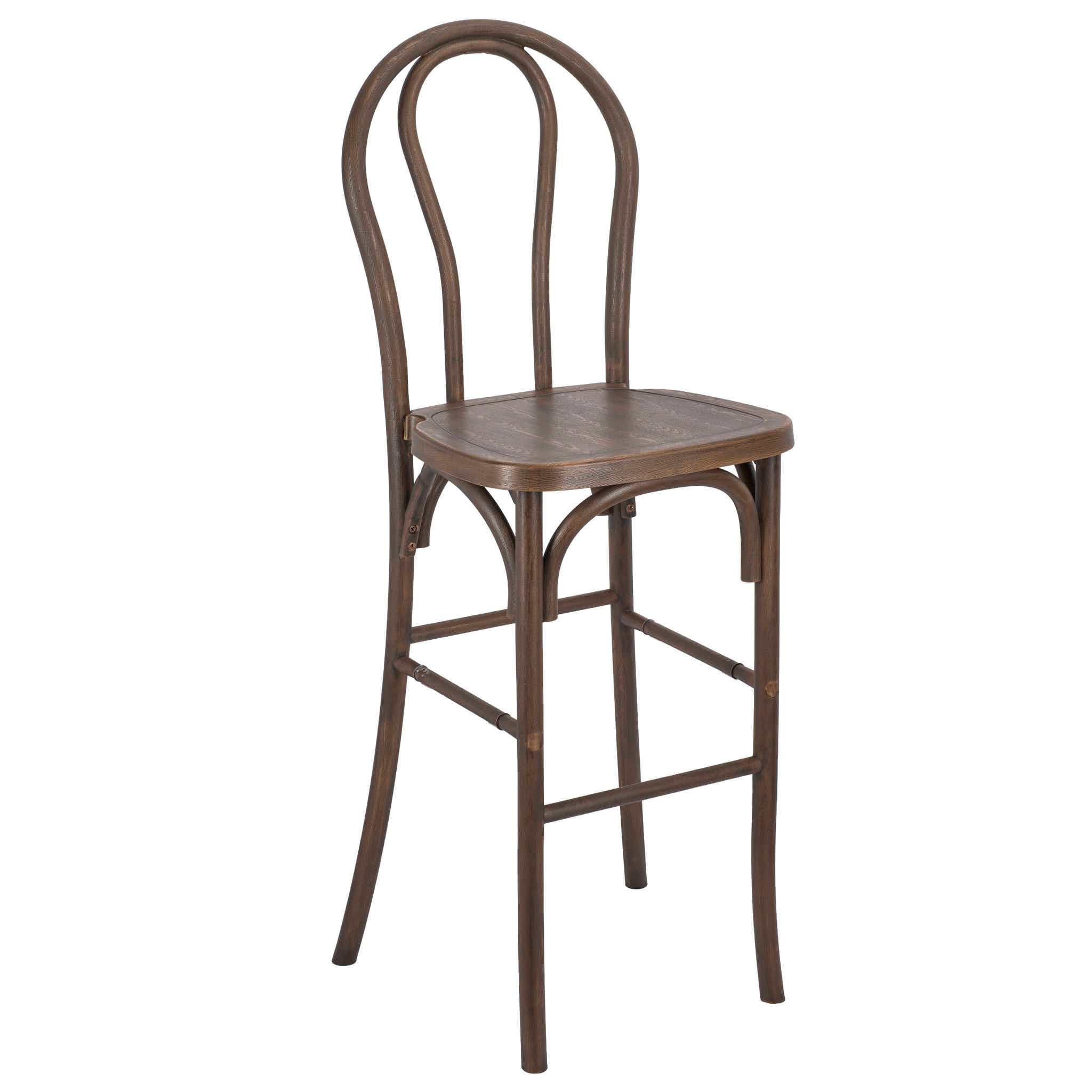 Fruitwood Resin Steel Skeleton™  Bentwood Barstool  - 2 Pack - Some Assembly Required