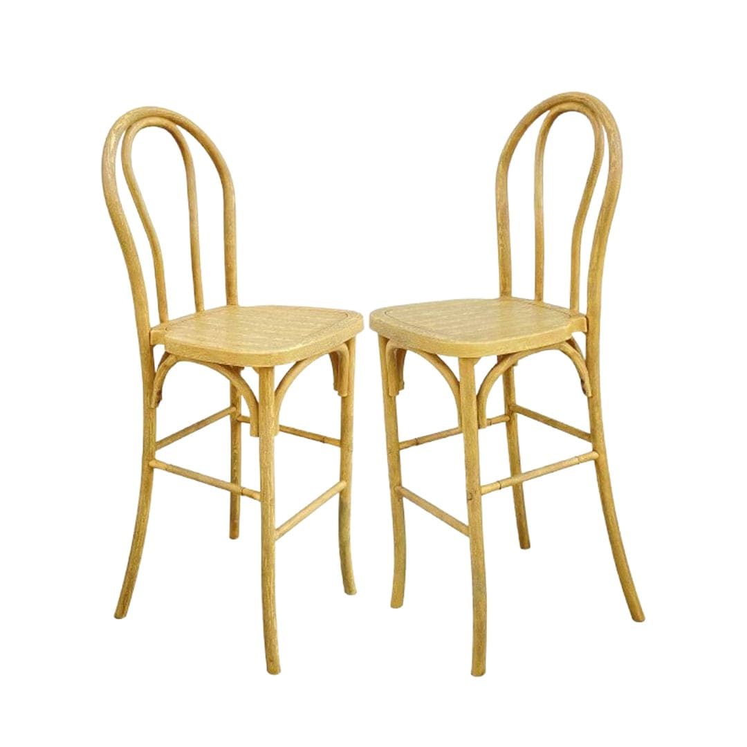 Chivari Natural Resin Steel Skeleton™  Bentwood Barstool - 2 Pack - Some Assembly Required BBRN-KD-ST-AX-2