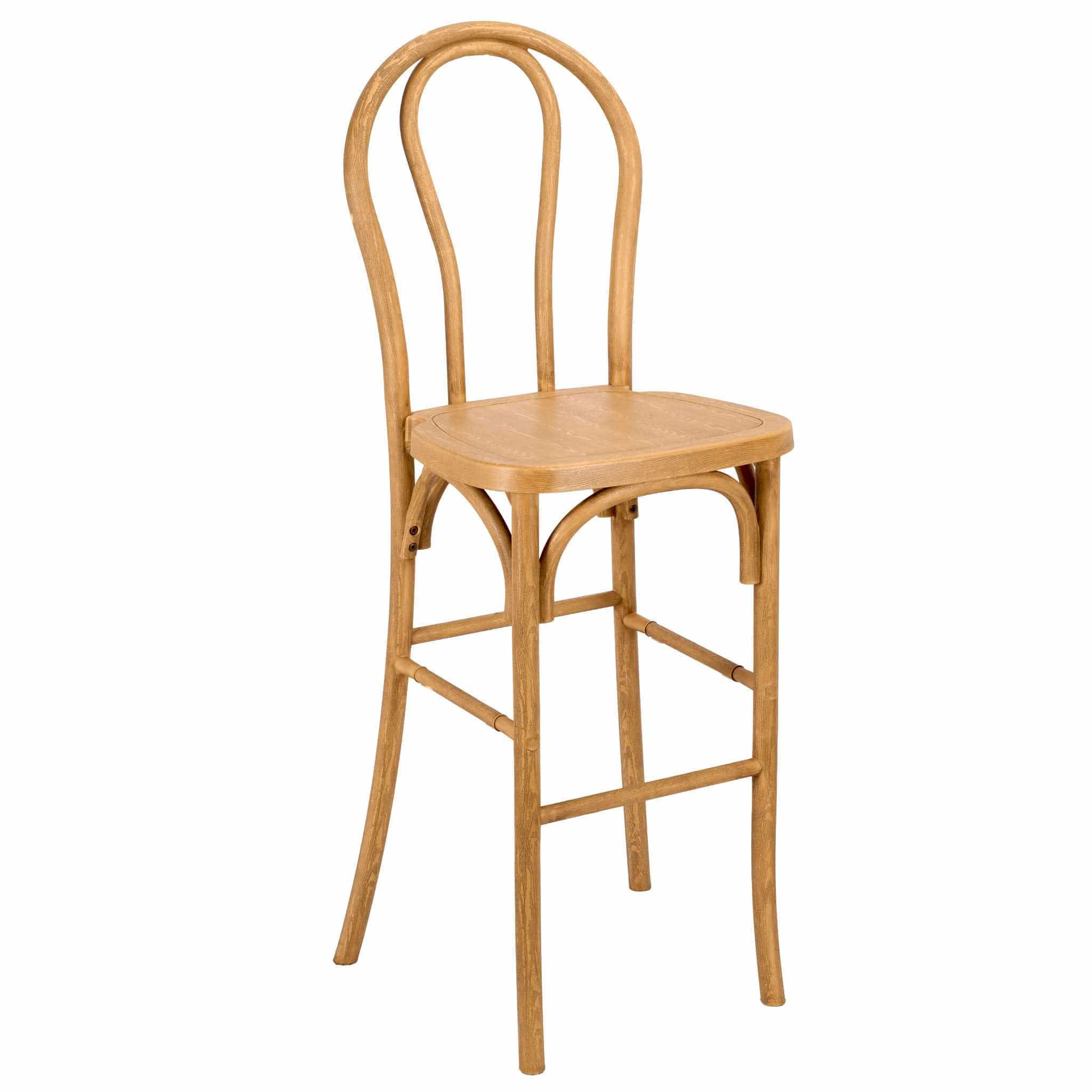 Chivari Natural Resin Steel Skeleton™  Bentwood Barstool - 2 Pack - Some Assembly Required BBRN-KD-ST-AX-2