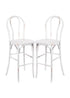 Chivari White Distressed Resin Steel Skeleton™ Bentwood Barstool - 2 Pack - Some Assembly Required BBRWD-KD-ST-AX-2
