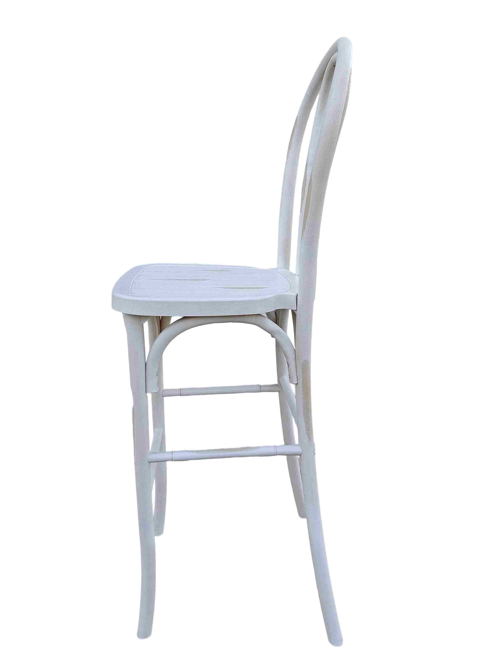 Chivari White Distressed Resin Steel Skeleton™ Bentwood Barstool - 2 Pack - Some Assembly Required BBRWD-KD-ST-AX-2