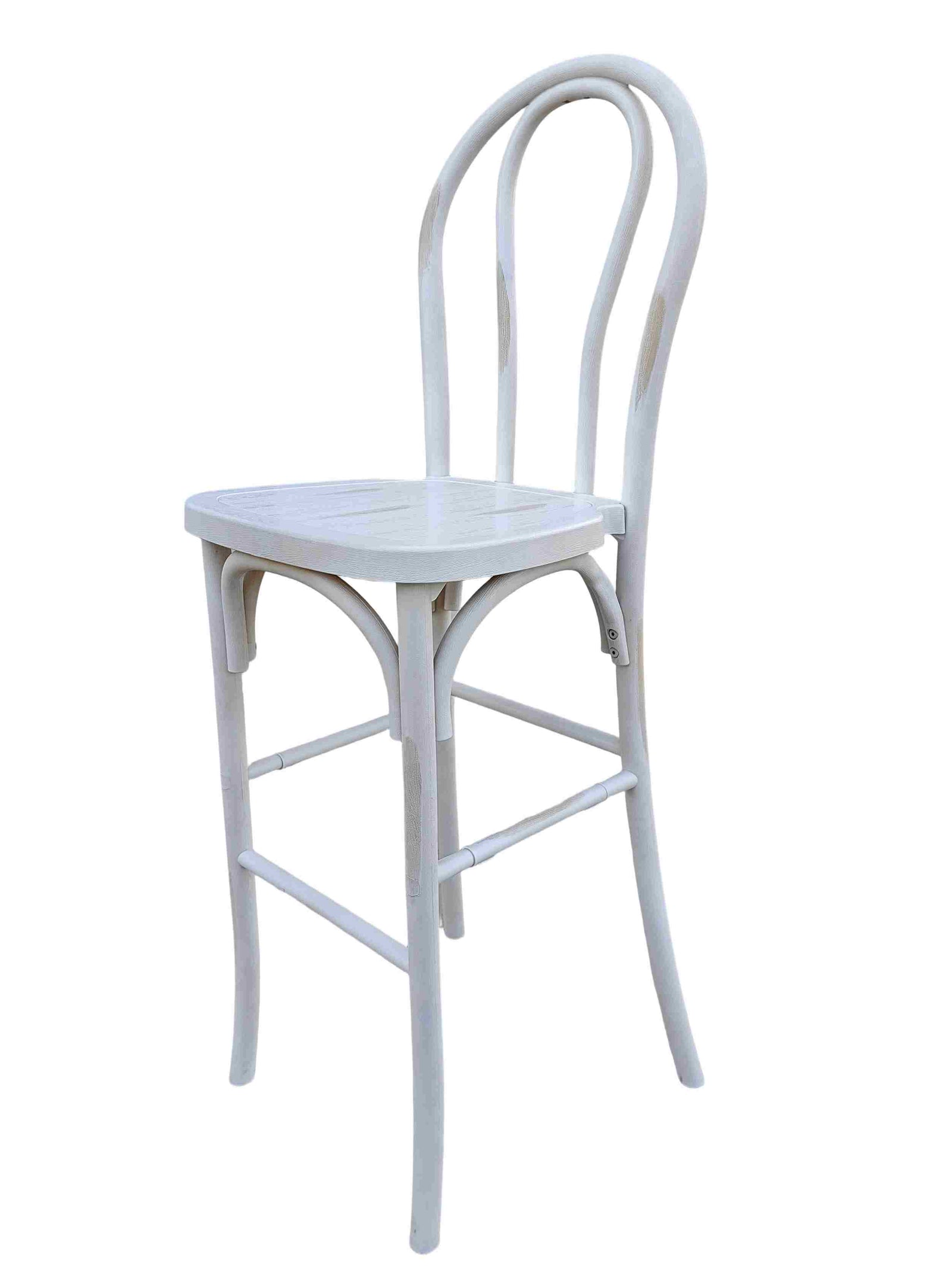 Chivari White Distressed Resin Steel Skeleton™ Bentwood Barstool - 2 Pack - Some Assembly Required BBRWD-KD-ST-AX-2